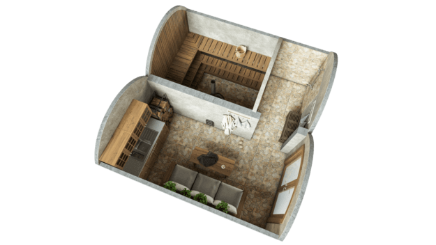Sauna 19,4 m² PERUSPAKETTI (laseilla)